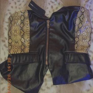 Faux leather top